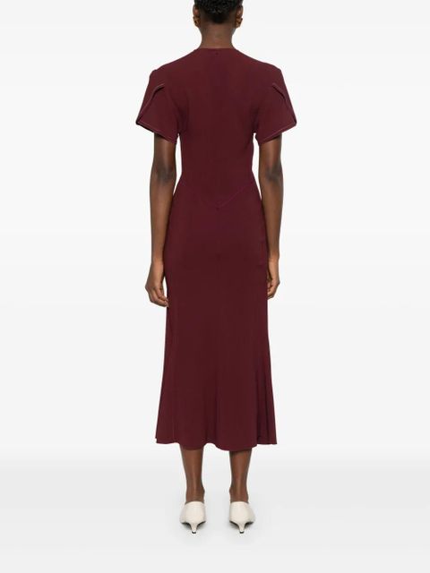 Victoria Beckham Eve ruffle midi dress - Red