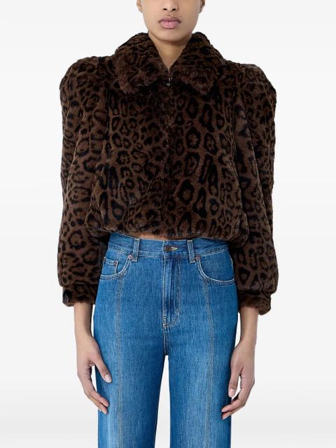 Chloé leopard-print puffed jacket - Brown - zdjęcie produktu nr 1