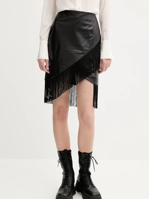 IRO spódnica skórzana kolor czarny mini prosta WM31NEELA - zdjęcie produktu nr 1