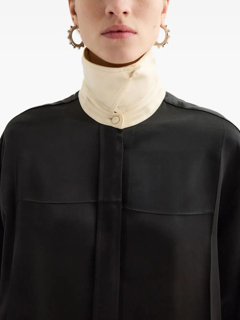 Jil Sander contrast collar shirt - Black