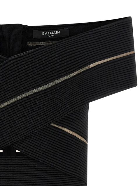 Balmain off-the-shoulder top - Black