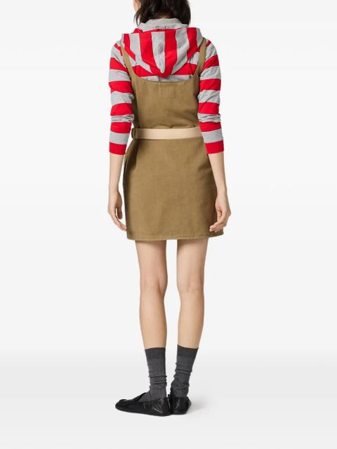 Miu Miu scoop-neck mini dress - Brown