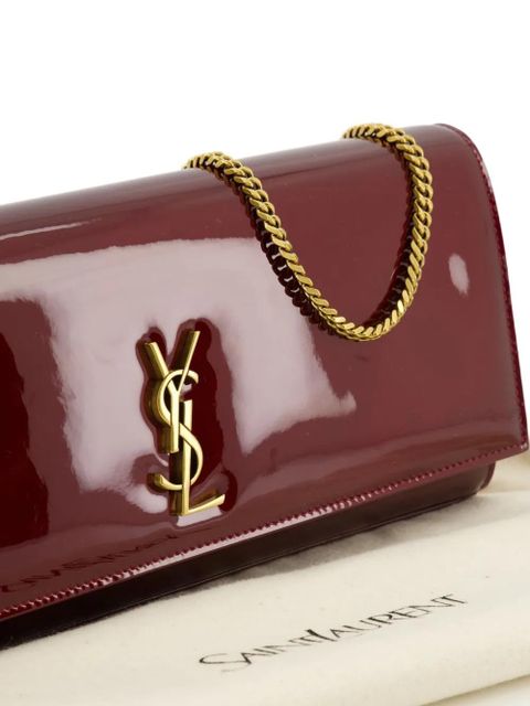 Saint Laurent Kate chain logo clutch bag - Red
