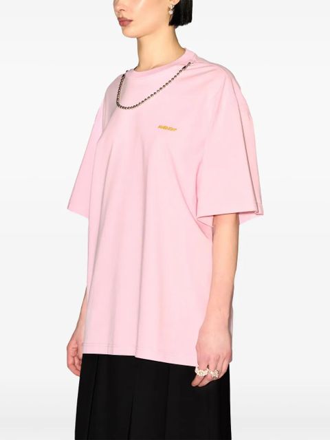 AMBUSH ball chain-detail T-shirt - Pink
