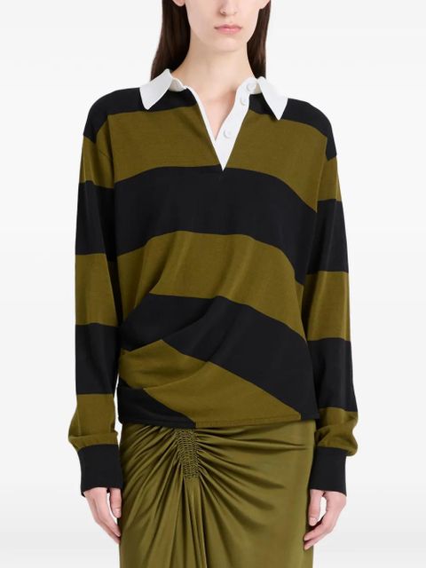 Proenza Schouler Corinna striped polo top - Green
