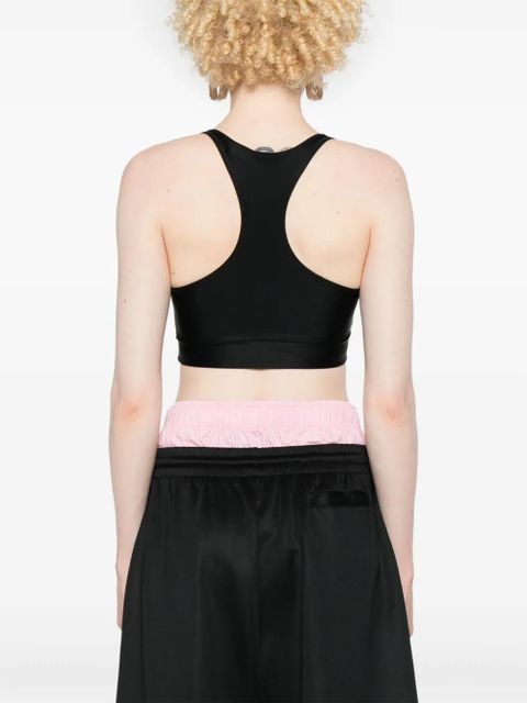 ROTATE BIRGER CHRISTENSEN logo-embroidered crop top - Black