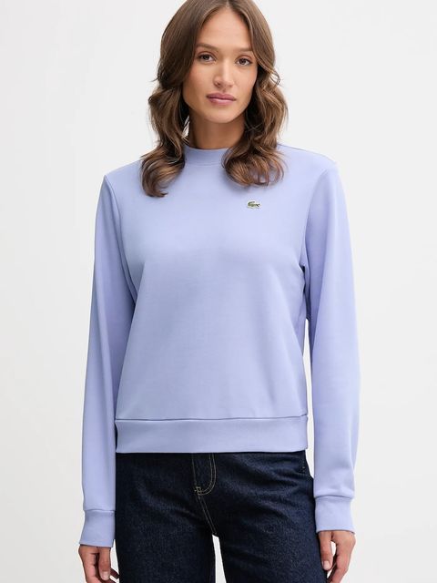 Lacoste bluza bawełniana damska kolor niebieski gładka SF5270 - zdjęcie produktu nr 1