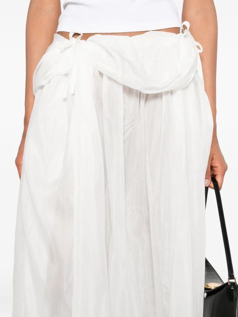 Paris Georgia silk-voile pleated skirt - White