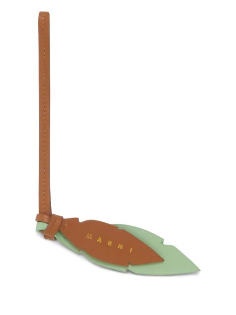 Marni leather leaf keychain - Brown - zdjęcie produktu nr 1