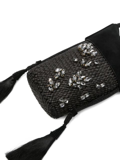Johanna Ortiz crystal-embellished tassel-detail cross body bag - Black