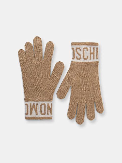 Moschino rękawiczki z domieszką wełny damskie kolor złoty M3166 65422 - zdjęcie produktu nr 1