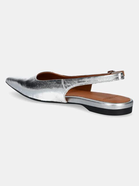 Vagabond Shoemakers baleriny skórzane HERMINE kolor srebrny z odkrytą piętą 5733-183-79
