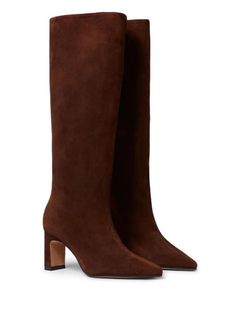 Claudie Pierlot suede-leather pointed-toe knee-high boots - Brown - zdjęcie produktu nr 2