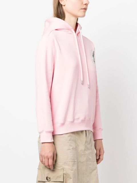 Lanvin rabbit-embroidered drawstring hoodie - Pink