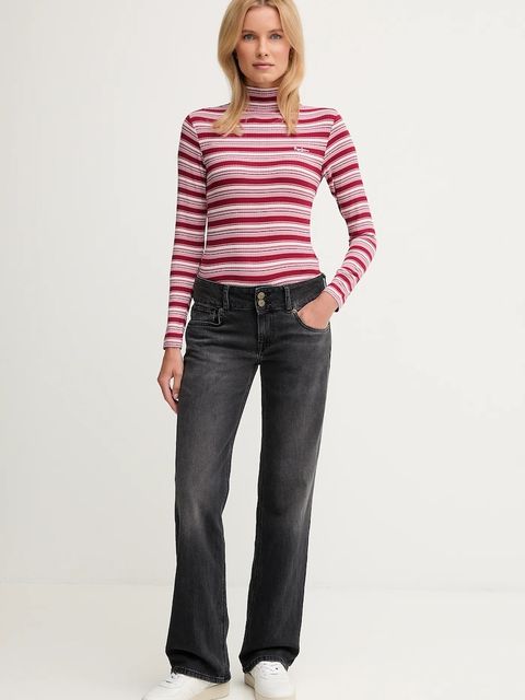 Pepe Jeans longsleeve damski kolor różowy z golfem PL5000039 - zdjęcie produktu nr 2