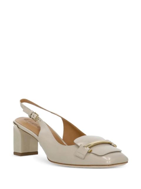 Tod's 60mm squared-toe metallic-logo pumps - Neutrals - zdjęcie produktu nr 2