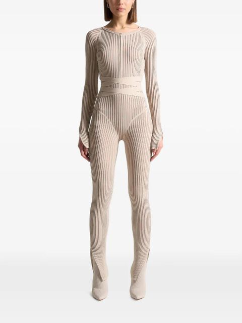 Manière De Voir knitted tie jumpsuit - Neutrals - zdjęcie produktu nr 1