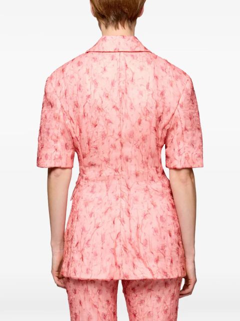 GANNI double-breasted short-sleeve jacket - Pink