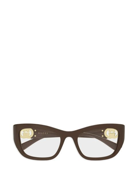 Gucci Eyewear Interlocking G cat-eye glasses - Brown - zdjęcie produktu nr 1