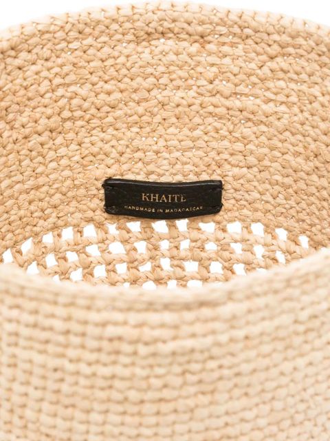 KHAITE small Billie woven bucket bag - Neutrals