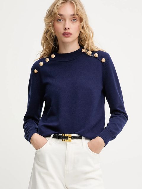 Answear.LAB sweter z kaszmirem damski kolor granatowy z półgolfem - zdjęcie produktu nr 1