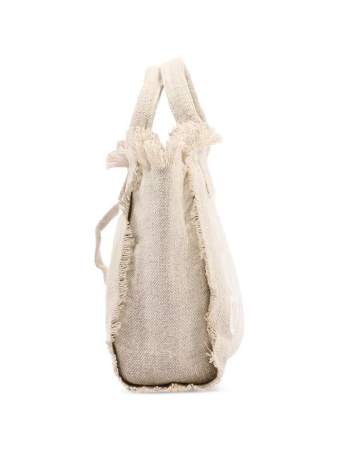 MC2 Saint Barth fringed-detail logo-print tote bag - Neutrals