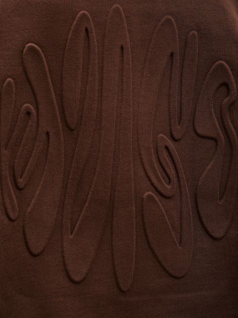 Hugo Blue bluza bawełniana damska kolor brązowy z kapturem z aplikacją 50553980