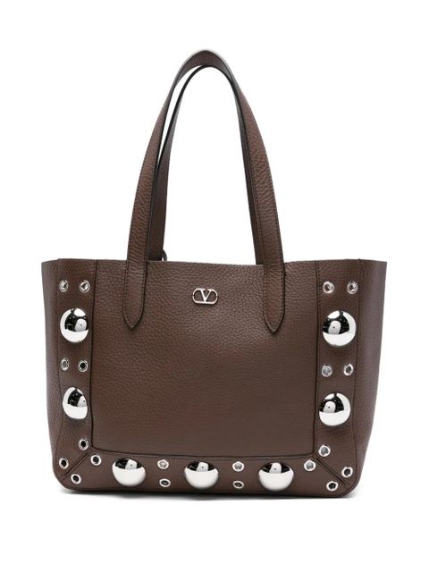 Valentino Garavani metallic-eyelet leather tote bag - Brown - zdjęcie produktu nr 1