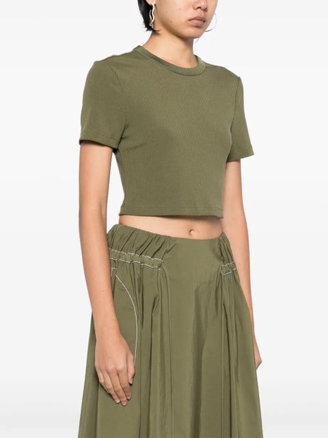 Simkhai Cinta ribbed cropped top - Green