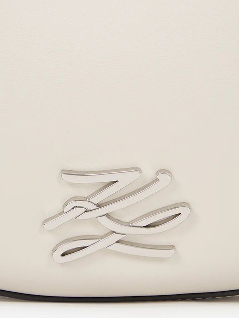 Karl Lagerfeld torebka skórzana K/AUTOGRAPH kolor biały A2W30019