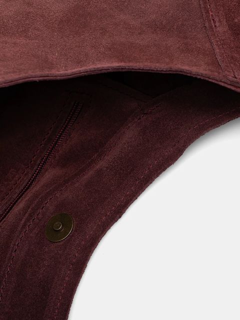 Answear.LAB torebka zamszowa kolor bordowy