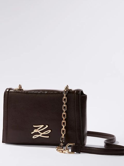 Karl Lagerfeld torebka skórzana K/AUTOGRAPH kolor bordowy A4W30106