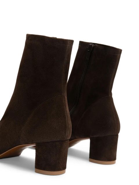 BY FAR Sofia Ristretto square-toe seam-detail boots - Brown