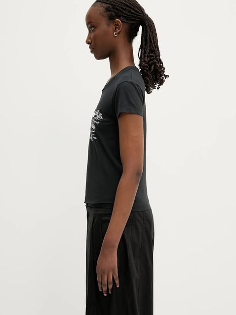 MM6 Maison Margiela t-shirt bawełniany damski kolor czarny S62GD0199