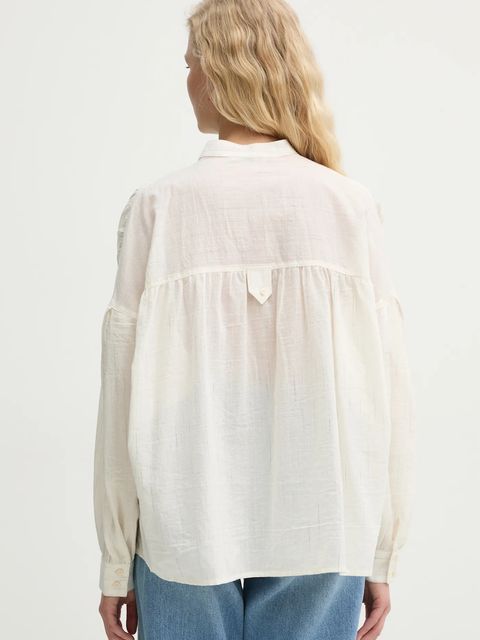 Sessun koszula damska kolor beżowy relaxed ze stójką 25210017 - zdjęcie produktu nr 2