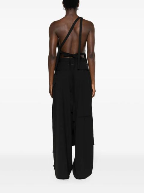 MM6 Maison Margiela asymmetric-neck twill top - Black