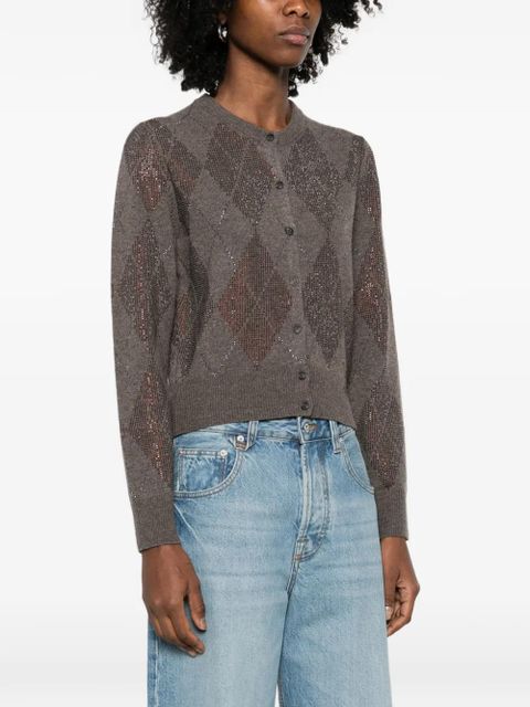 Alexander Wang crystal-embellished cardigan - Brown