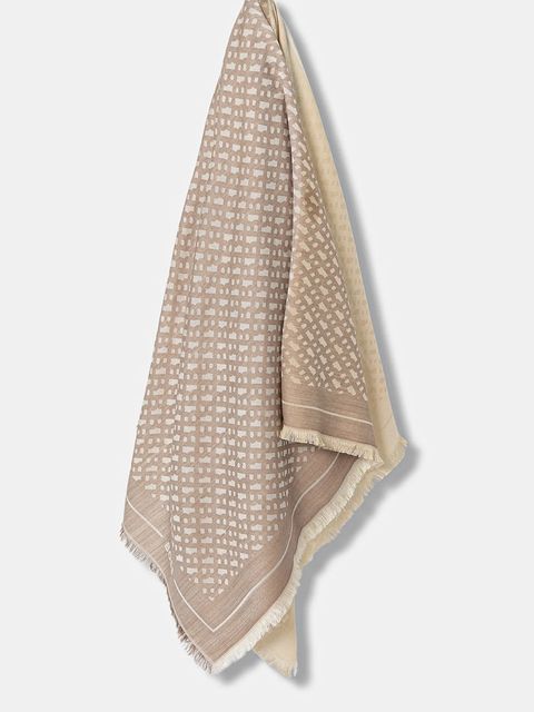 BOSS chusta z domieszką wełny kolor beżowy 50517733 - zdjęcie produktu nr 1