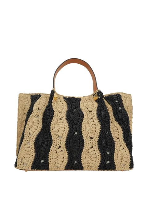 Valentino Garavani striped woven tote bag - Neutrals - zdjęcie produktu nr 2