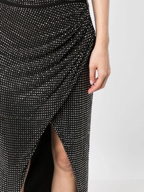 Self-Portrait gem-embellished draped skirt - Black