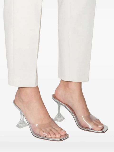 Amina Muaddi 70mm Lupita Glass sandals - White
