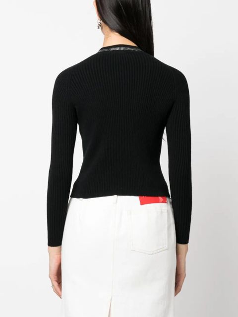 GCDS Bling rhinestone-embellished knitted top - Black