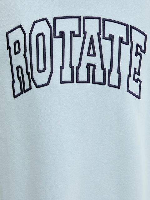 Rotate bluza bawełniana damska kolor niebieski z aplikacją 114376184