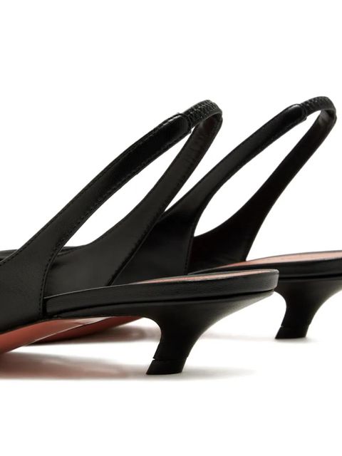 Amina Muaddi Jamie square-toe slingback-strap pumps - Black