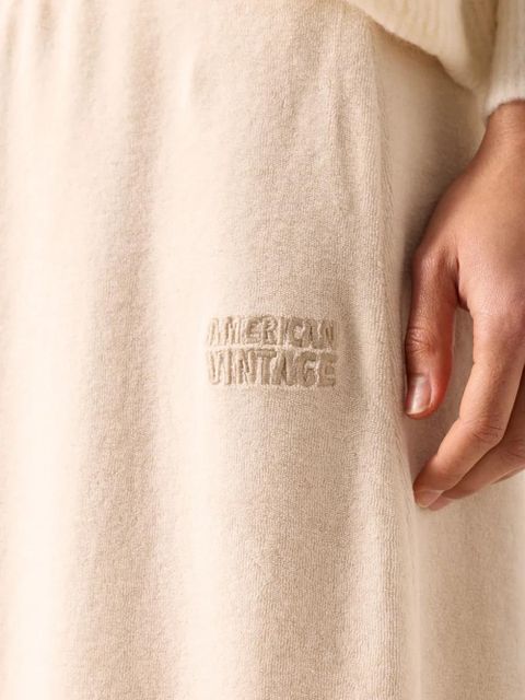 American Vintage embroidered A-line midi skirt - Neutrals