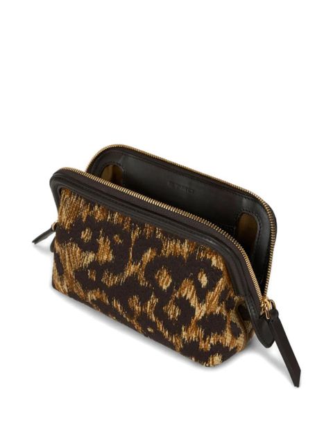 ETRO Doc animal-effect clutch bag - Brown