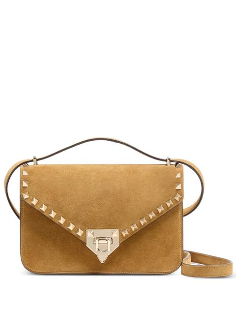 Valentino Garavani Rockstud small suede crossbody bag - Neutrals - zdjęcie produktu nr 1