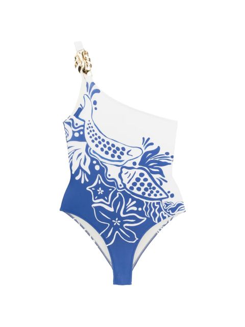 FARM Rio floral-print swimsuit - Blue - zdjęcie produktu nr 1