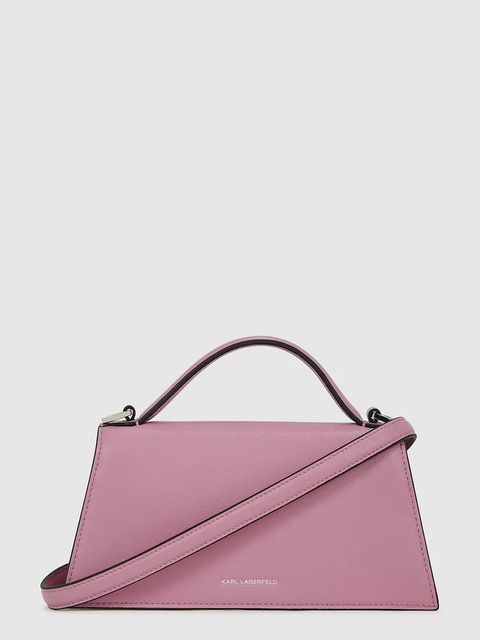 Karl Lagerfeld torebka skórzana K/SIGNATURE kolor różowy A1W30458