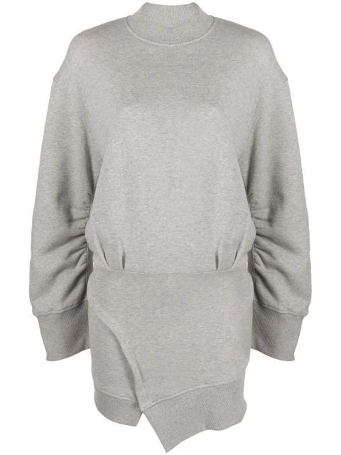 The Attico gathered-sleeve sweatshirt minidress - Grey - zdjęcie produktu nr 1